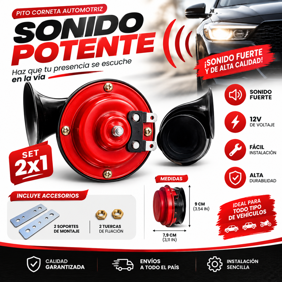 Las cornetas más potentes del mercado.🚘🔉🔊