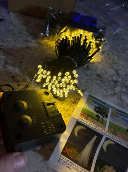 luces de navidad panel solar